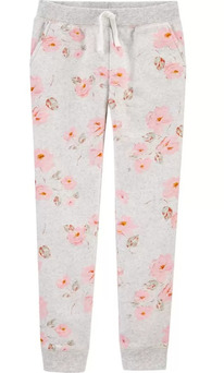 OshKosh | Kid Floral Logo Fleece Pants Color: Grey
