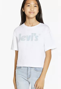 LS MEET AND GREET ROLLED SLEEVE GRAPHIC T-SHIRT BIG GIRLS S-XL White