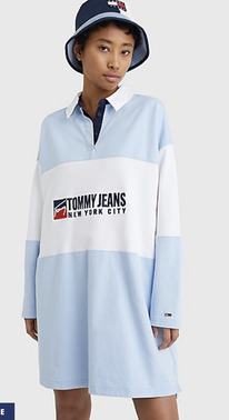TH NYC LOGO RUGBY DRESS Chambray Sky