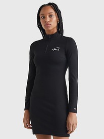 TH SIGNATURE BODYCON DRESS Black