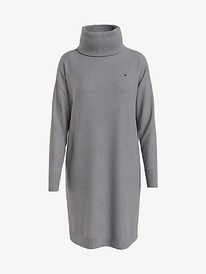 TH 5% ������ TURTLENECK SWEATER DRESS Light Grey Heather
