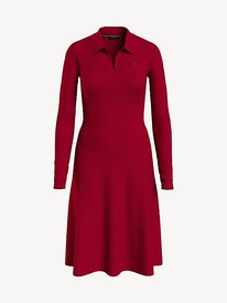 TH OPEN NECK POLO DRESS Blazer Red
