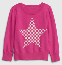 GAP Toddler Printed Sweater super pink neon