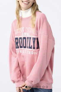 Lefties SUDADERA OVERSIZE BORDADOS Rosa Medio