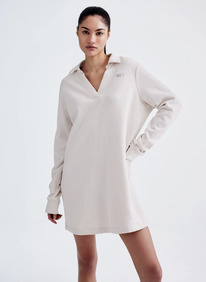 DKNY METALLIC BUBBLE LOGO SNEAKER DRESS BEIGE