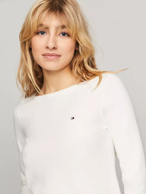 TomH  Solid Boatneck Sweater Milky Way