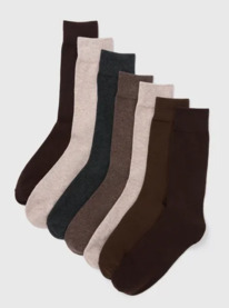Matalan 7 Pack Brown Plain Socks