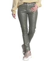 outlet46 vestino Damen Leo-Print Hose mit schimmernden Details und Zierstreifen 