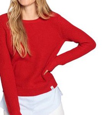 outlet46 DELMAO Damen Stick-Pullover mit Blusensaum Langarm-Sweater im 2in1-Look