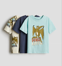 �� 3-PACK PRINTED T-SHIRTS Turquoise/Dinoriffic
