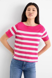 CA Basic-T-Shirt - Relaxed Fit - gestreift