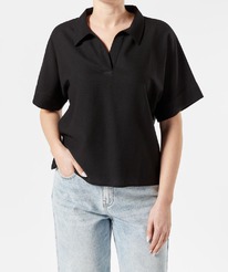 kik Bluse mit Leinenanteil Janina, cropped