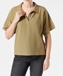 kik Bluse mit Leinenanteil Janina, cropped