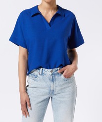 kik Bluse mit Leinenanteil Janina, cropped