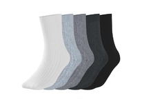 lidl Damen Gerippte Socken, 5 Paar wei/grau/schwarz