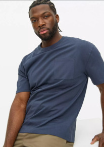 Tuclothing Navy Relaxed Fit Pocket T-Shirt