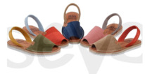 sevacalzados Avarca menorquina Damen Ledersandalen 15202BLU
