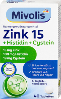 dm  Zink 15 + Histidin + Cystein Tabletten 40 St, 19 g