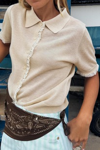 zara STRICKJACKE MIT KURZEN ÄRMELN UND SPITZE