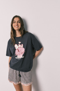 womensecret Kurzer Baumwoll-Pyjama Snoopy